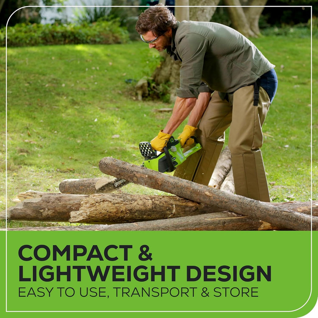 Greenworks 40V 16" Brushless Cordless Chainsaw  4.0Ah Battery and Charger Included