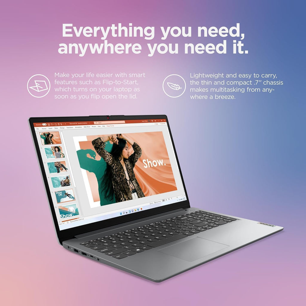 Lenovo IdeaPad 1 Student Laptop  Intel Dual Core Processor  20GB RAM  1TB SSD + 128GB eMMC  15.6" FHD Display  1 Year Office 365  Windows 11 Home  Wi-Fi 6  Webcam  Bluetooth  SD Card Reader  Grey