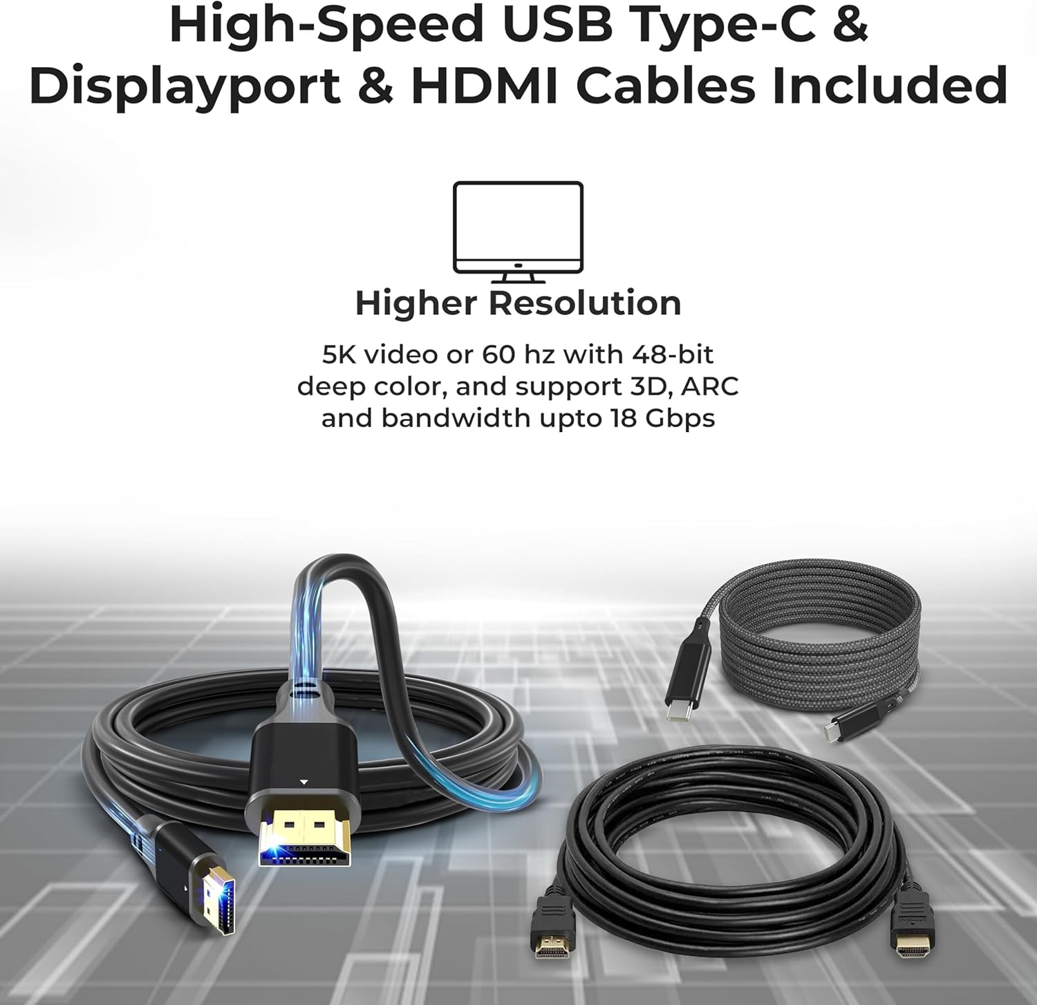 WD19DCS Dell Docking Station Dual Monitor - 4K Display  1 Year Warranty  USB-C Performance Dock with 240W Adapter  Anyhdd HDMI  DisplayPort  USB-C Cables & Cloth (New)