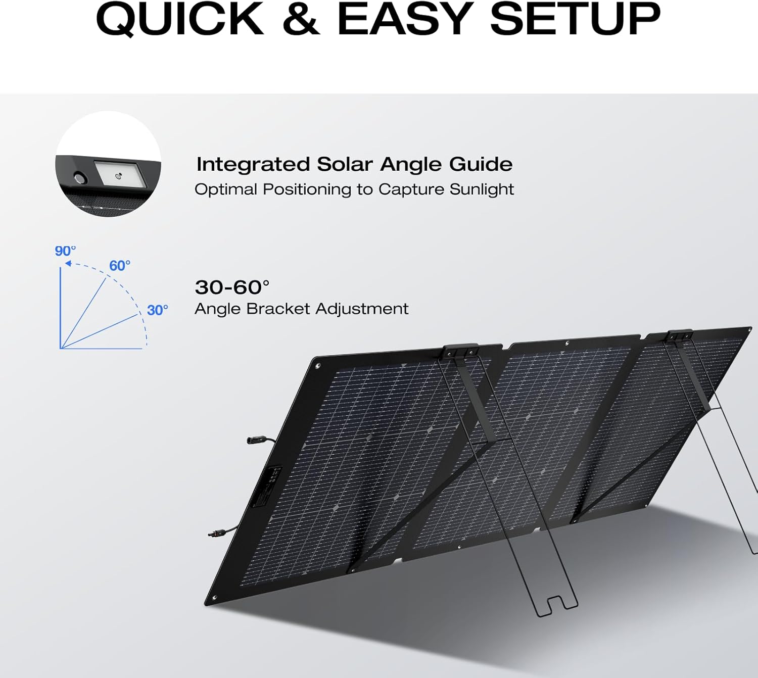 EF ECOFLOW 160 Watt Portable Solar Panel for Power Station  Foldable Solar Charger with Adjustable Kickstand  Waterproof IP68 for Outdoor Camping RV Off Grid System
