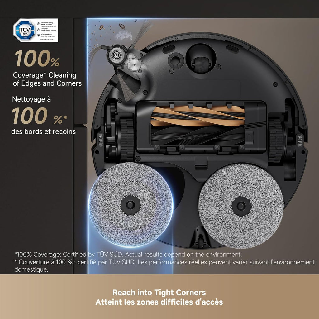 DREAME X50 Ultra Complete Robot Vacuum and Mop with Auto-Empty and Mop Self-Cleaning, 20,000Pa Suction, Obstacle Avoidance and 360° Navigation, Corner to Edge Deep Cleaning, Detangling Brush (Black)