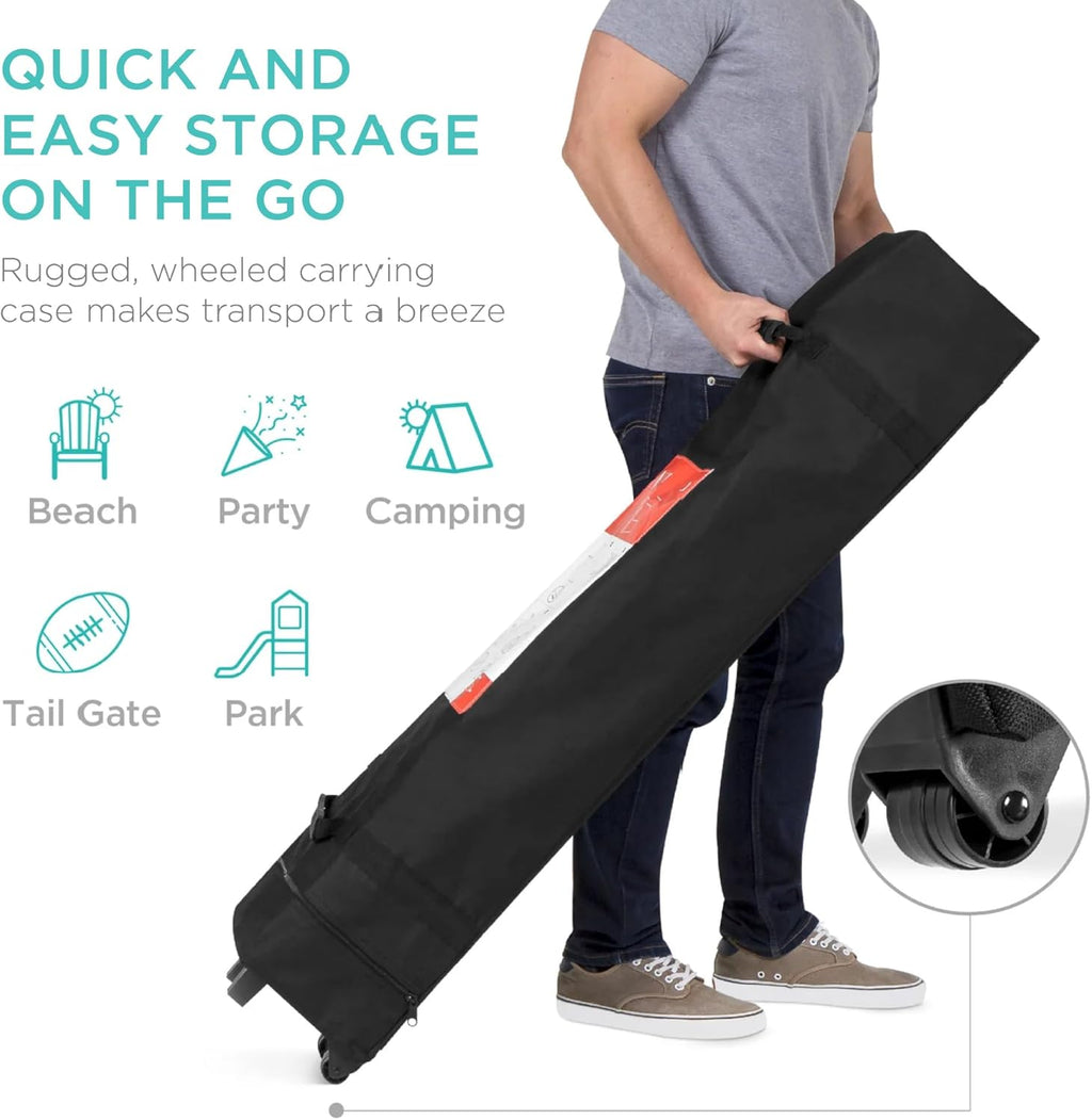 Best Choice Products 12x12ft Pop Up Canopy Tent  Outdoor Shade  1 Person 1 Minute Set Up  Carry Case  4 Weight Bags - White