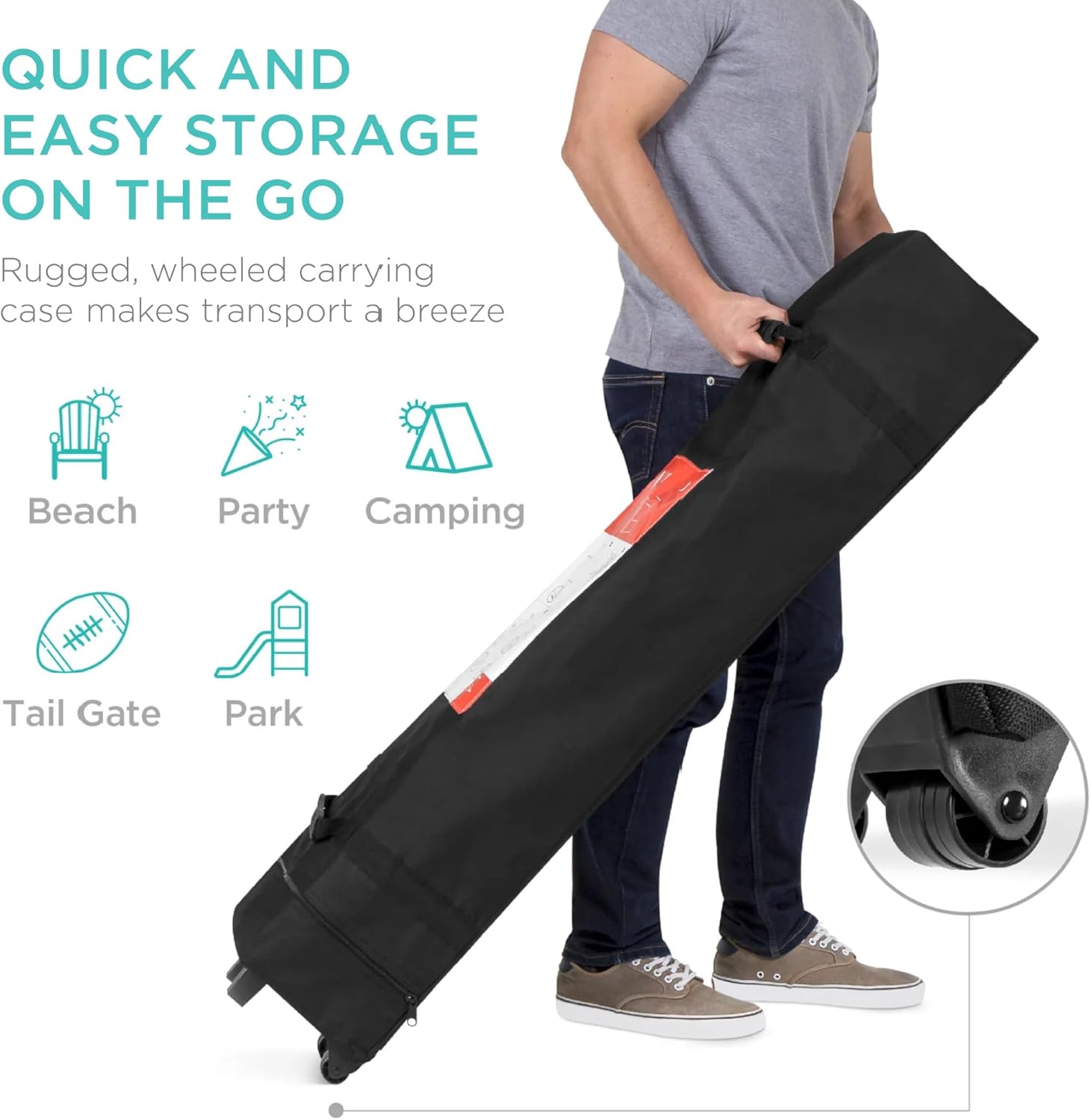 Best Choice Products 12x12ft Pop Up Canopy Tent  Outdoor Shade  1 Person 1 Minute Set Up  Carry Case  4 Weight Bags - White