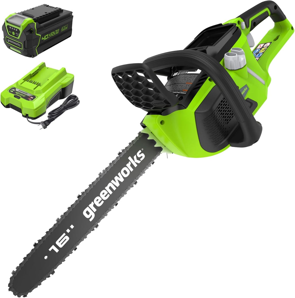 Greenworks 40V 16" Brushless Cordless Chainsaw  4.0Ah Battery and Charger Included