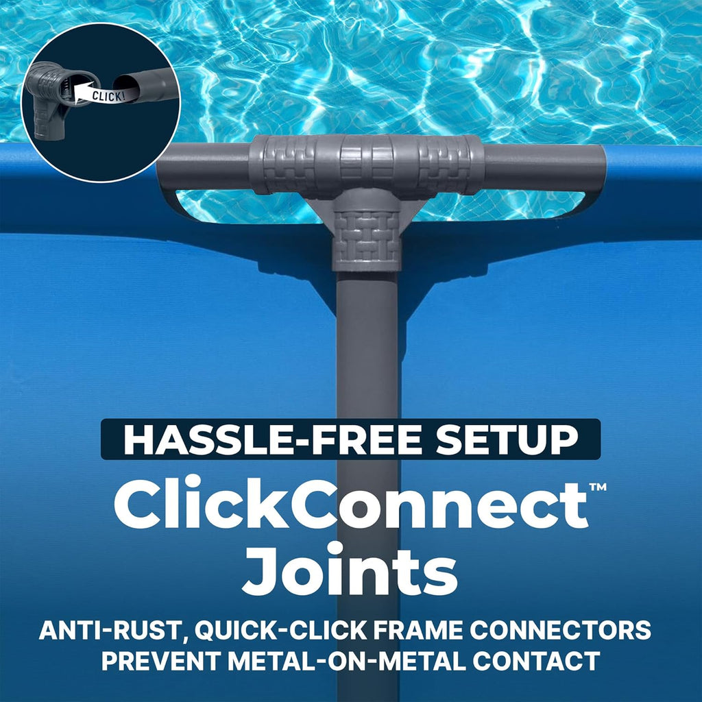Bestway Steel Pro MAX 15' x 48" Above Ground Pool  Round Metal Frame Outdoor Swimming Pool for Backyard  Blue  Pool ONLY