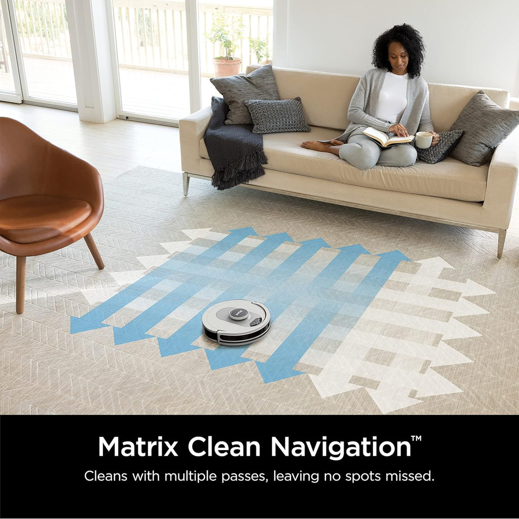 Shark AV2511AE/AV251WA AI Ultra Robot Vacuum, with Matrix Clean, Home Mapping, 60-Day Capacity Bagless Self Empty Base, Perfect for Pet Hair, Wifi, Compatible with Alexa, Black/Silver (Renewed)