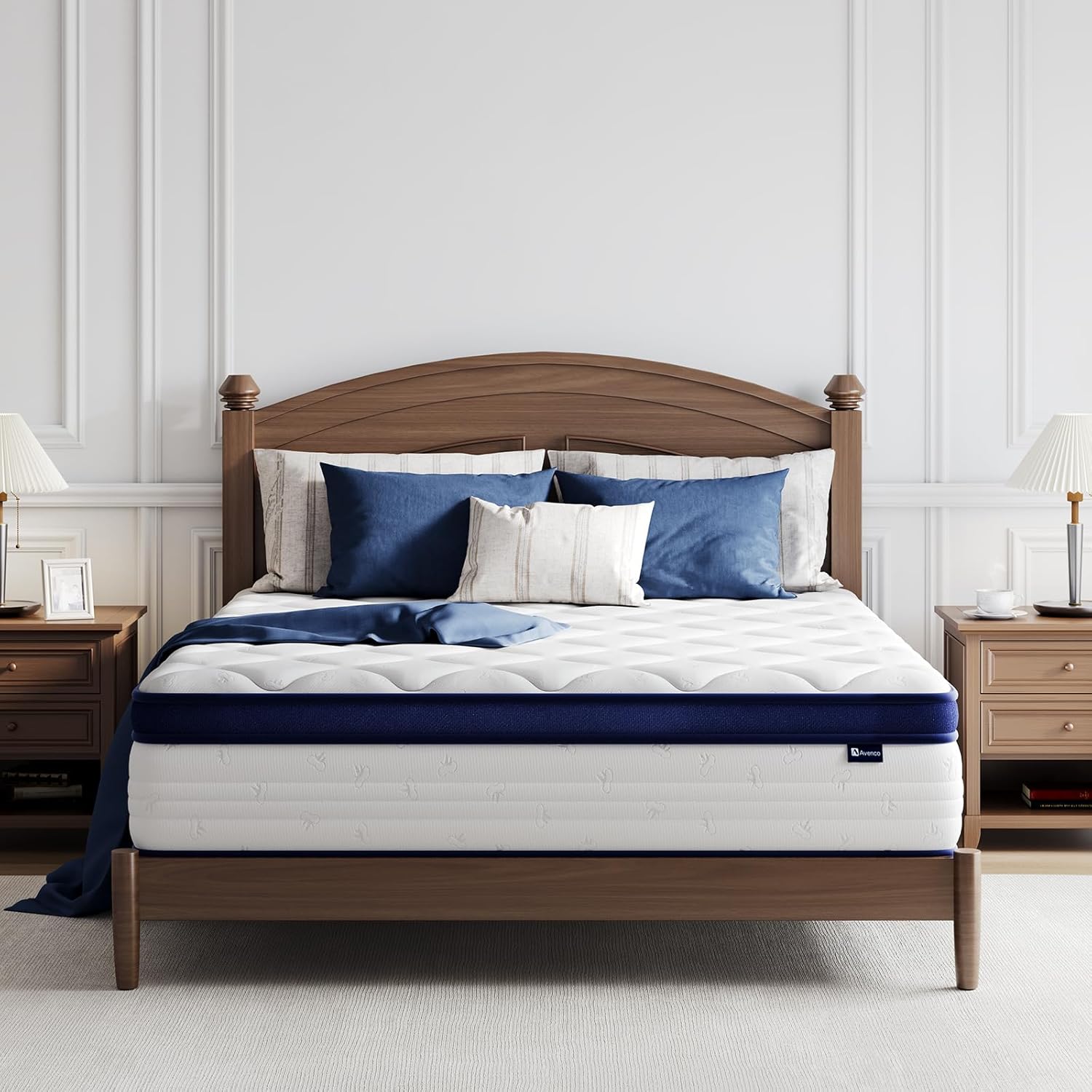 Avenco Queen Size Mattress, 10 Inch Queen Mattress with Individually Smarts Pocket Springs for Back Pain Relief, Hypoallergenic Fabric Box Spring No Need, Mattresses in a Box Medium Plush Support