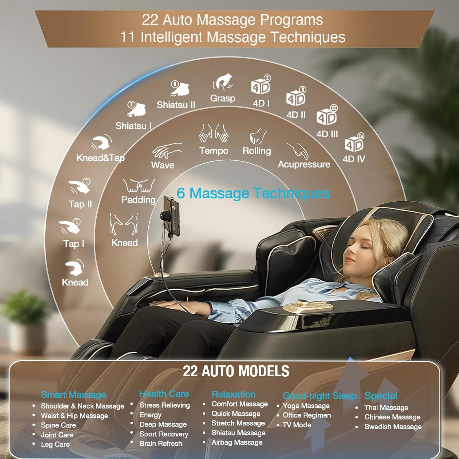 Alfine A66 4D Full Body Massage Chair – Made in The U.S.A. with U.S. & Imported Material  SL Track  Yoga Stretch  Zero Gravity  AI Voice Control  Heating  Automatic Footrest