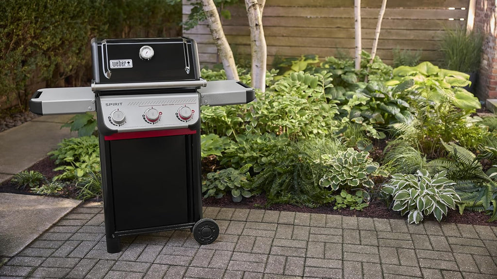 Weber Spirit E-325 Liquid Propane Gas Grill for Outdoor Cooking and BBQ  3 Burners and 2 Boost Burners  Black – Porcelain-Enameled Cast-Iron Grates  Sear Zone