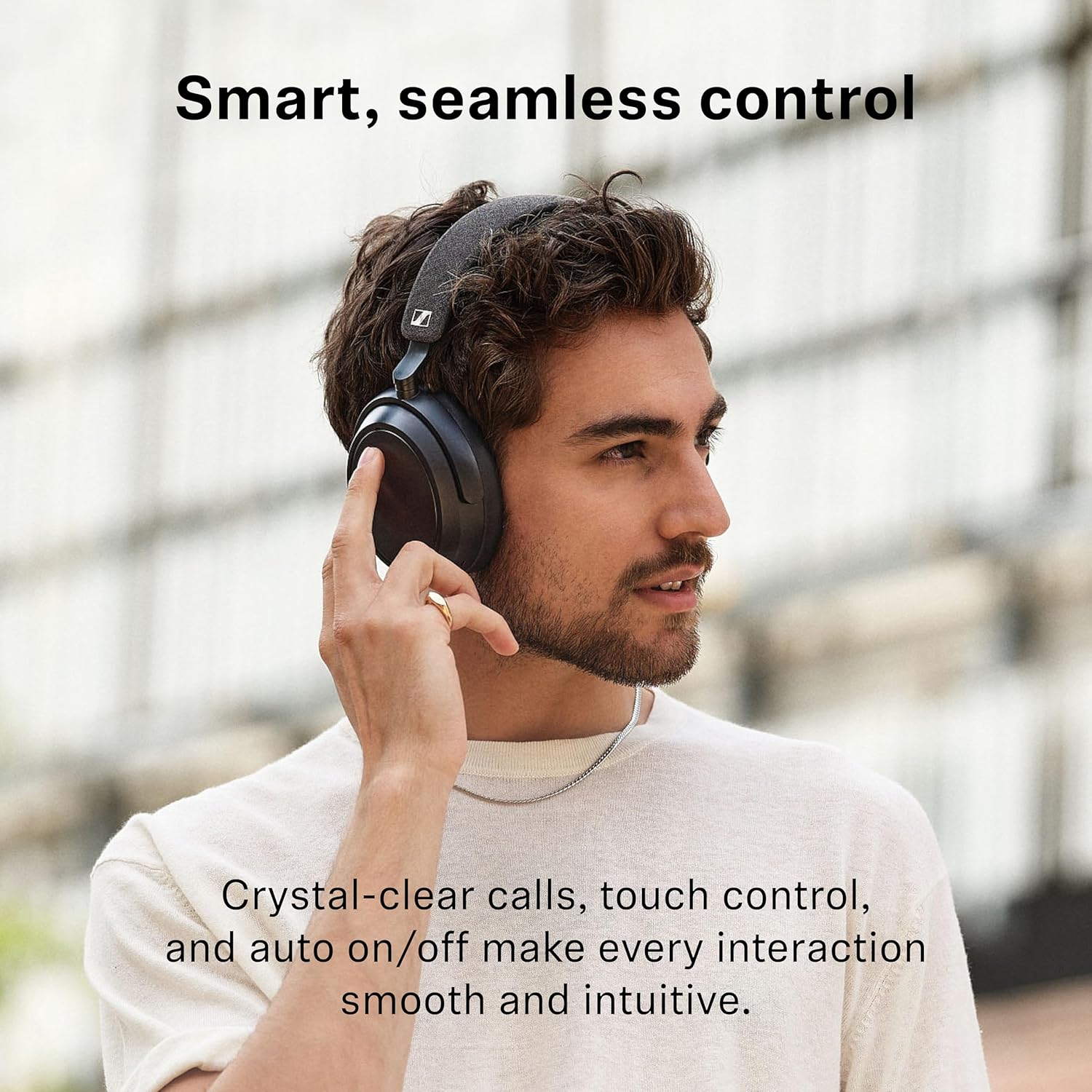 Sennheiser Momentum 4 Wireless Noise Cancelling Headphones - Bluetooth Headset for Crystal-Clear Calls with Adaptive Noise Cancellation  Over-Ear Headphones  60h Battery Life  Folding Design  Black