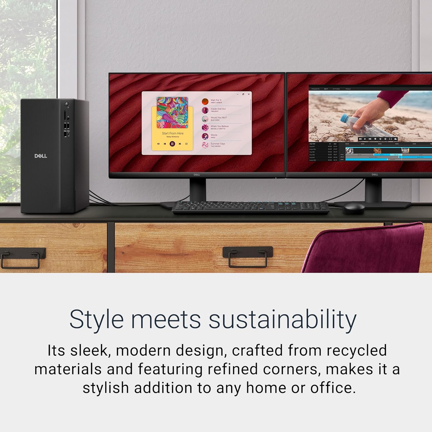 Dell Tower Desktop ECT1250 - Intel Core Ultra 7-265 Processor  UHD Graphics  16GB Memory  1TB M.2 SSD  3.0 SD Card Reader  Wired Keyboard and Mouse  Windows 11 Home  Basic Onsite Service