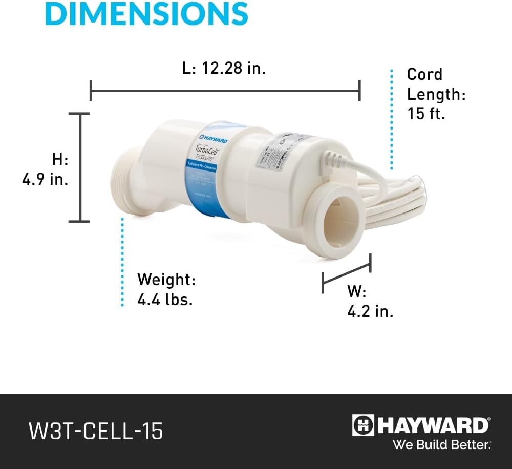 Hayward W3T-CELL-15 TurboCell Salt Chlorination Cell for In-Ground Swimming Pools up to 40 000 Gallons