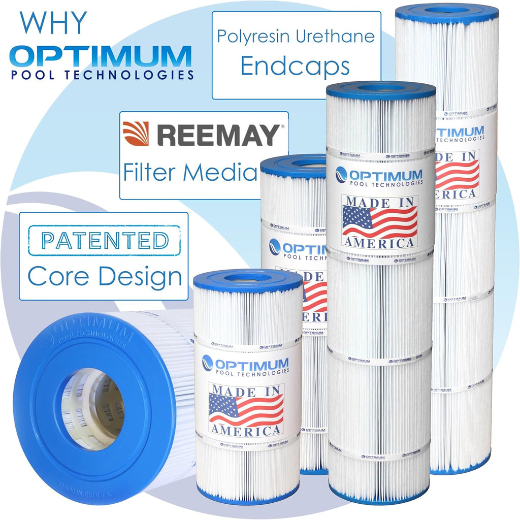 Optimum Pool Technologies® Pool Filter 4-Pack  Compatible Replacement for Pentair® Clean & Clear Plus 420 178584  R173576  Unicel C-7471  Pleatco PCC105  & Filbur FC-FC-6470  FC-1977 Filter Cartridges