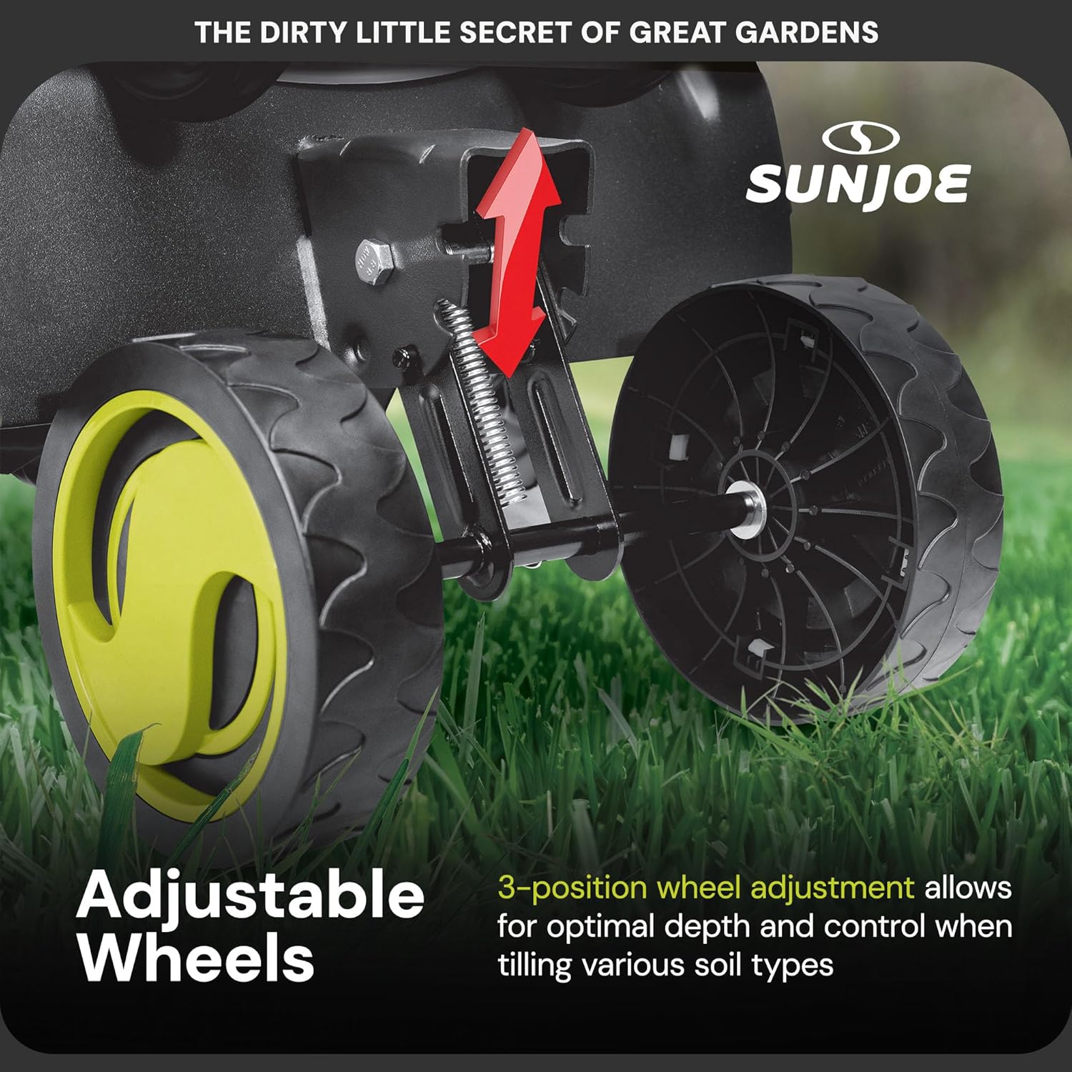 Sun Joe Corded Electric Garden Tiller & Cultivator with Steel Tines  16 Inch  13.5-Amp Motor - Heavy-Duty Tilling Machine for Lawn  Yard  and Gardening Care  TJ604E