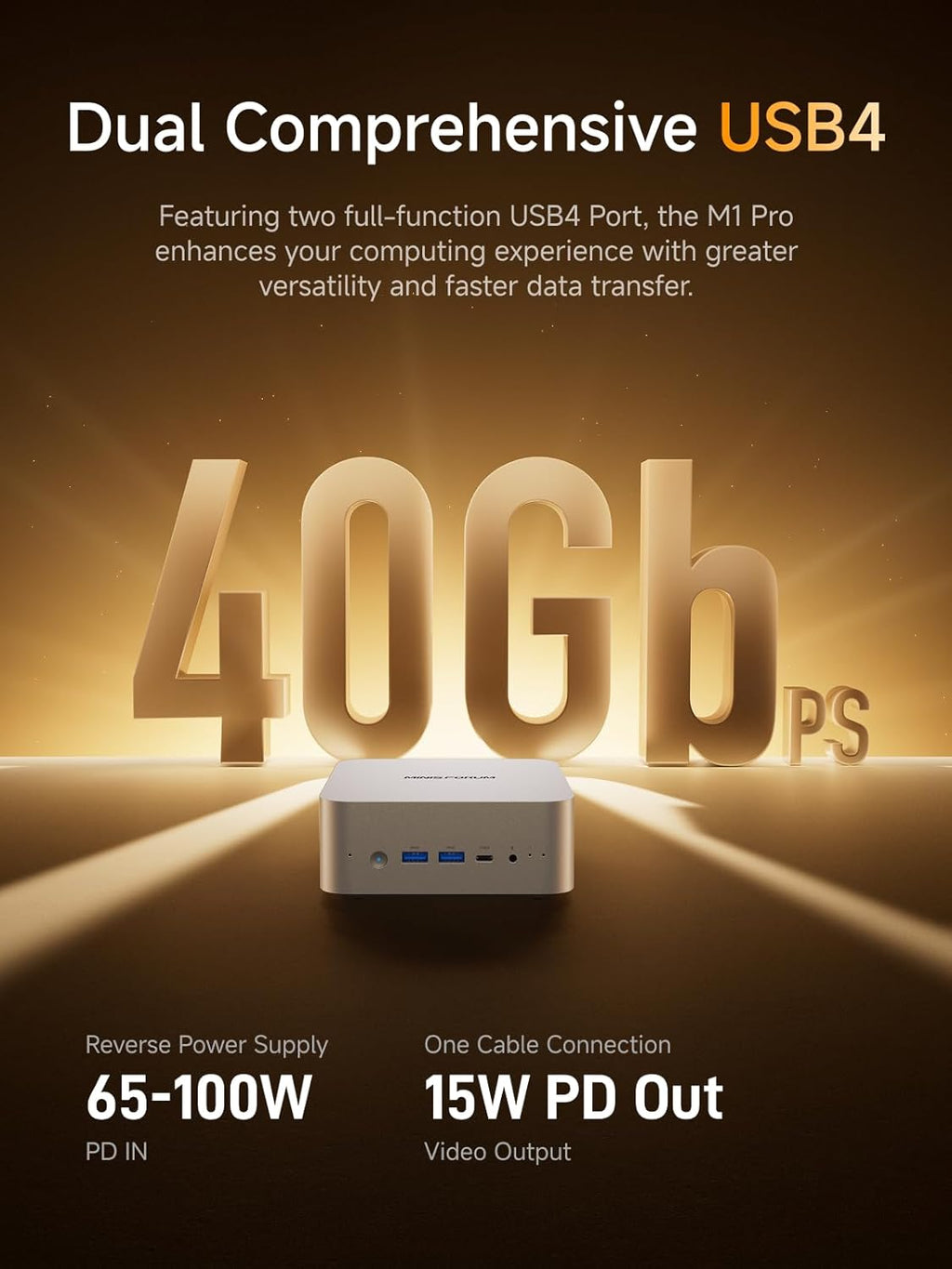 MINISFORUM M1 Pro AI Mini PC Intel Core Ultra 9 285H (16C/16T  Up to 5.4Ghz)  32GB DDR5 1TB SSD  99 TOPS  2xUSB4/HDMI/DP Quad Display  OCuLink  2.5G LAN  Dual Speaker/DMIC  WiFi 7  BT5.4  Arc 140T GPU