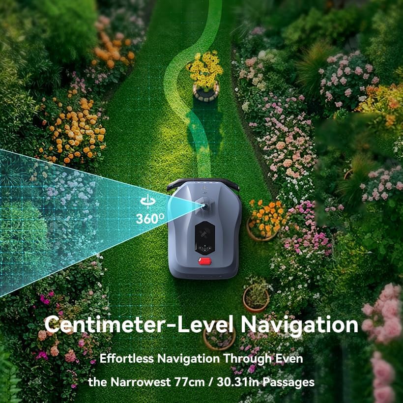 Neomow X SE Robot Lawn Mower Perimeter Wire Free for 0.75 Acre 3D LiDAR SLAM+Vision Mapping Robotic Lawnmower with 4G  No RTK Station Required  AI Accurate Obstacle Avoidance  App Control  Anti-Theft