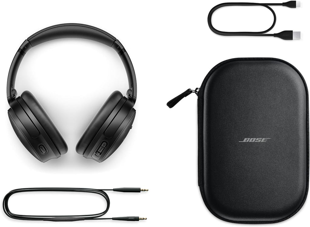 Bose QuietComfort Bluetooth Headphones  Wireless Headphones with Active Over Ear Noise Cancelling and Mic  + Green Extreme 20W 2-Port Wall Charger (Black)