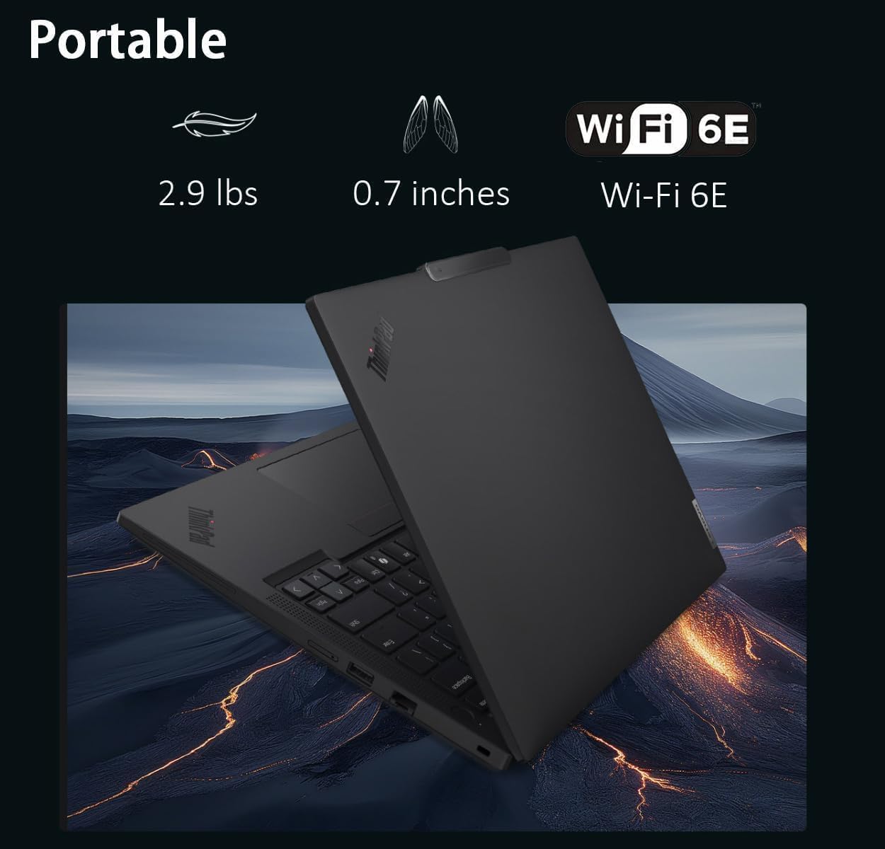 Lenovo ThinkPad T14 G6 AI Business Laptop 14" FHD+ Display  Intel Ultra 5 225U  16GB DDR5 RAM  512GB SSD  5MP FHD Webcam  Fingerprint  Backlit KB  Wi-Fi 6E  2 Thunderbolt 4 - Black
