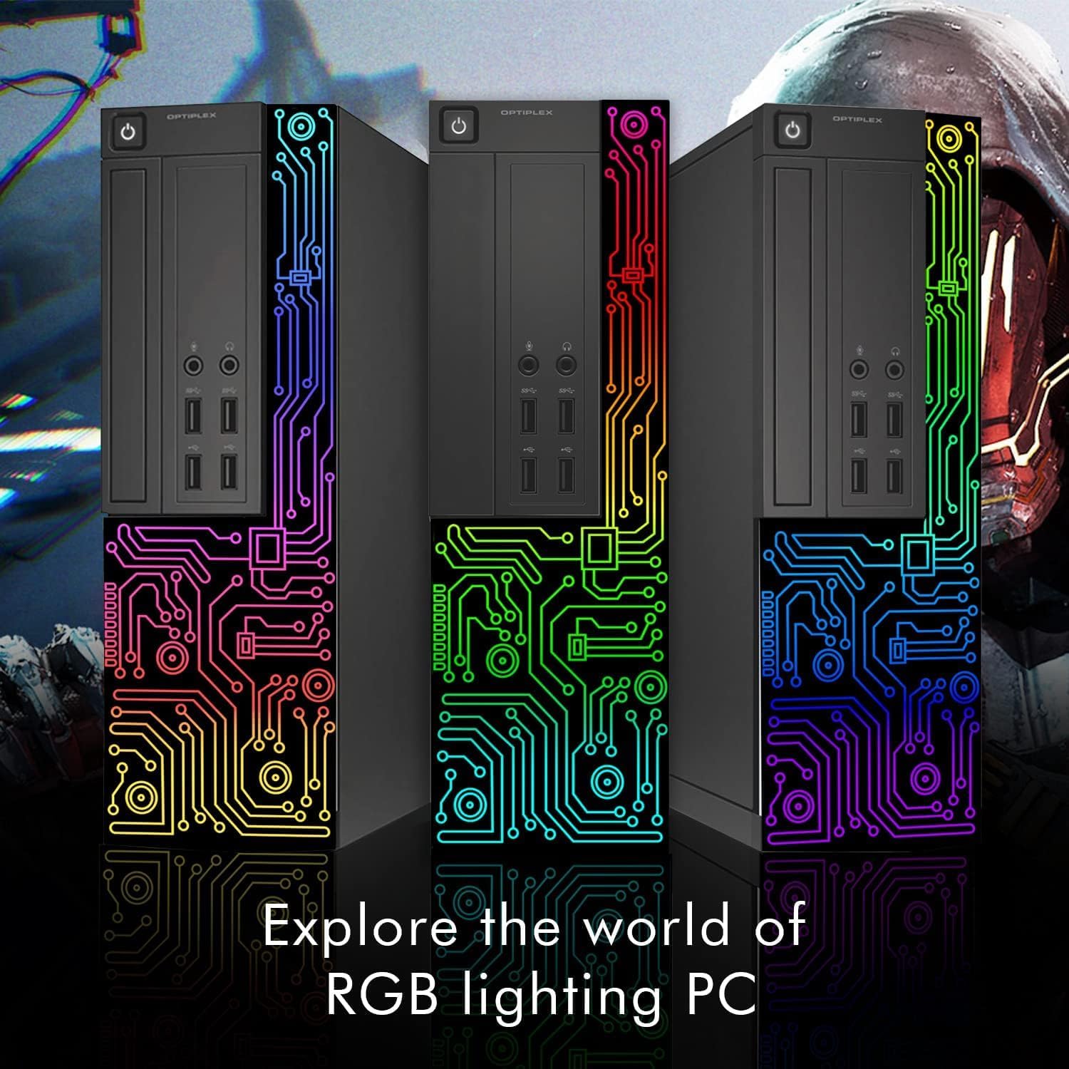Dell Gaming OptiPlex Desktop RGB Computer PC  Intel Core i7  GeForce GT 1030 2GB GDDR5  16GB RAM  512GB SSD  24 Inch HDMI Monitor  Keyboard Mouse and Headset  WiFi  W11 Pro (Renewed)