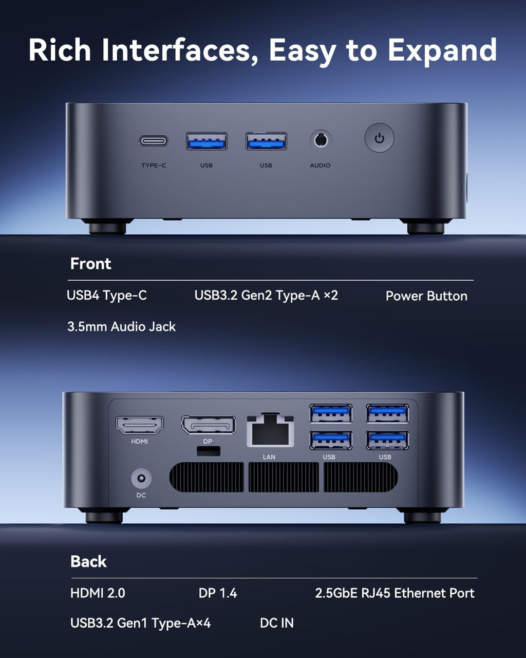 ACEMAGIC Mini Gaming PC  Intel Cere i9 13900HK 32GB RAM 1TB SSD (14C/20T) up to 5.4GHz USB4/HDMI/DP/Wifi 6E 2.5G LAN Mini PC Windows 11 pro Small Computers Desktop Beat i9 12900HK/7840HS/6800H