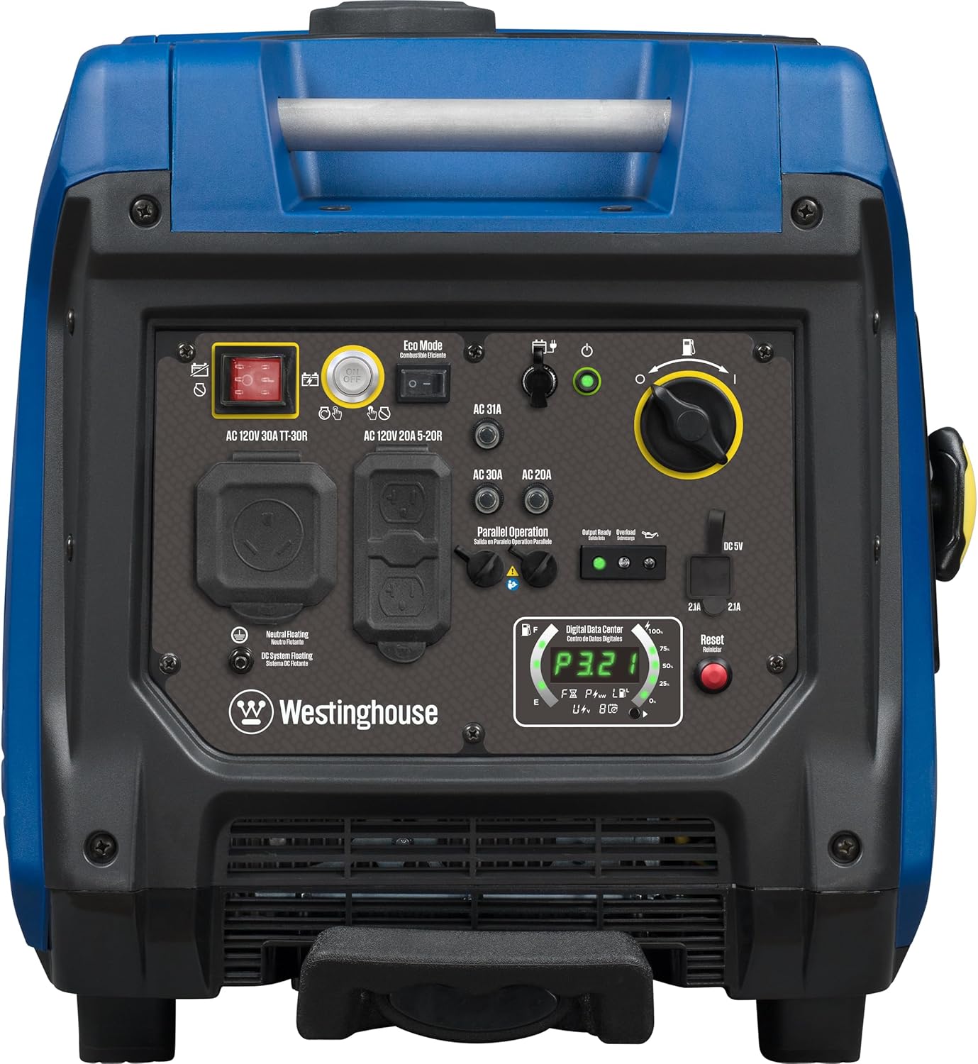 Westinghouse 5000 Peak Watt Super Quiet Portable Inverter Generator  Remote Electric Start with Auto Choke  Wheel & Handle Kit  RV Ready  Gas Powered  Parallel Capable