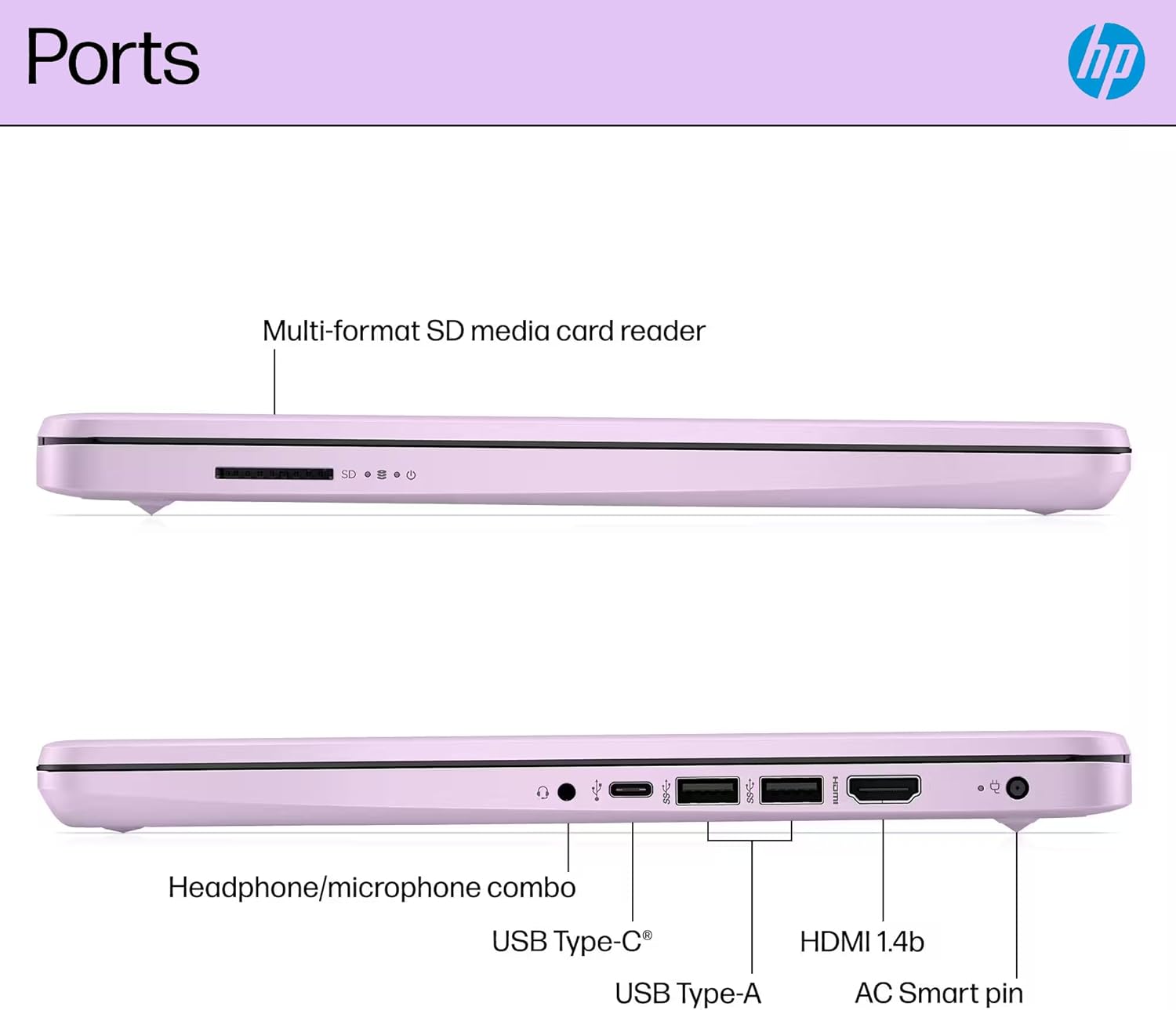 HP 14 Laptop Student Business 2025 Flagship Computer  AI Copilot  4-Core 13th Gen Intel CPU  16GB RAM 628GB Storage (128GB UFS+500GB Ext) 1-Yr Office 365 Long Battery HubxcelAccessory Win 11S Lavender