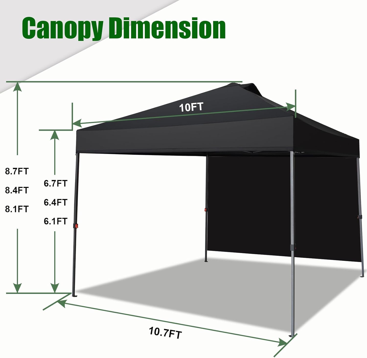 Eurmax USA NOMATTER ONE-Person Open&Close 10x10ft Pop Up Canopy Tent Portable Shelter Canopy for Outdoor Events with 1 Removable Sidewall Instant Canopies Temporary Sunshade Bonus 4 Sand Bags(Blue)