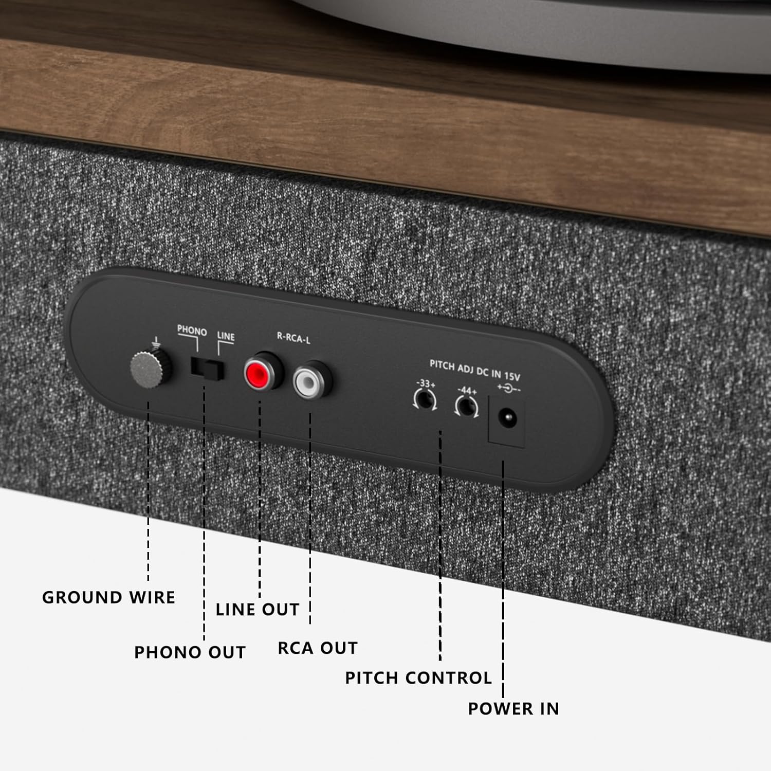 Stack Stone DS07 High Fidelity Vinyl Record Player with Built-in Speakers  All in One Vintage Belt Drive Wooden Turntable with Magnetic Cartridge  Ti Amplifiers  Bluetooth  RCA Output  Auto Off