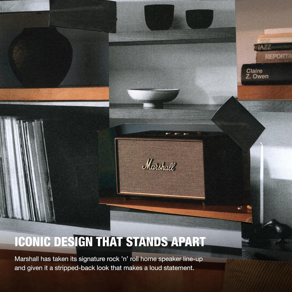 Marshall Stanmore III Bluetooth Home Speaker - Loud Stereo Sound with Bass and Treble Controls | Plug-in Powered | Record Player Compatible | RCA and 3.5 mm Aux Inputs - Black