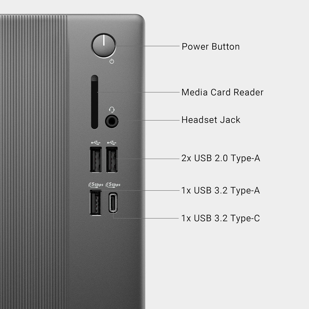Dell Tower Desktop ECT1250 - Intel Core Ultra 7-265 Processor  UHD Graphics  32GB Memory  1TB M.2 SSD  3.0 SD Card Reader  Wired Keyboard and Mouse  Windows 11 Home  Basic Onsite Service