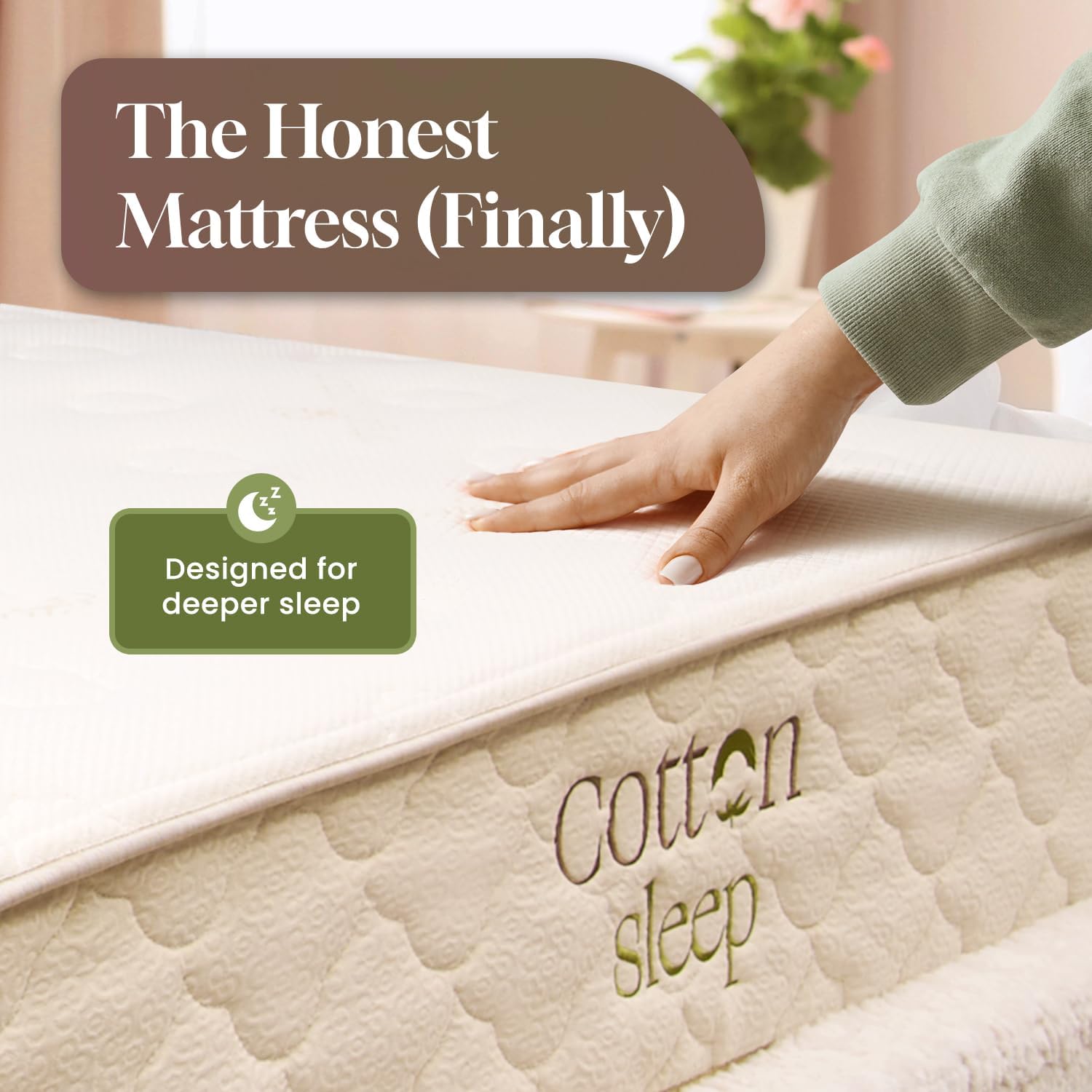 CottonSleep All Natural Mattress (100% Organic Cotton, Wool, & GOTS Latex, Made in The USA) Non Toxic, Fiberglass Free Hybrid Pocket Coil and Plush Foam Bed in A Box Medium Soft - Twin XL, 11"