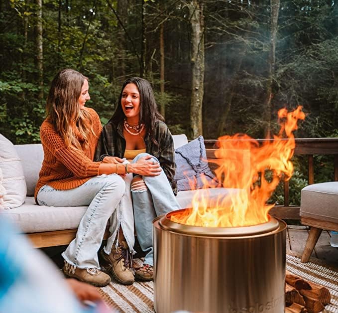 Solo Stove Bonfire 19.5" Smokeless Fire Pit with Removable Ash Pan | Portable Outdoor Fire Pit | Stainless Steel - Wood Burning Lightweight Fireplace | Ideal for 4-6 People  20 lbs