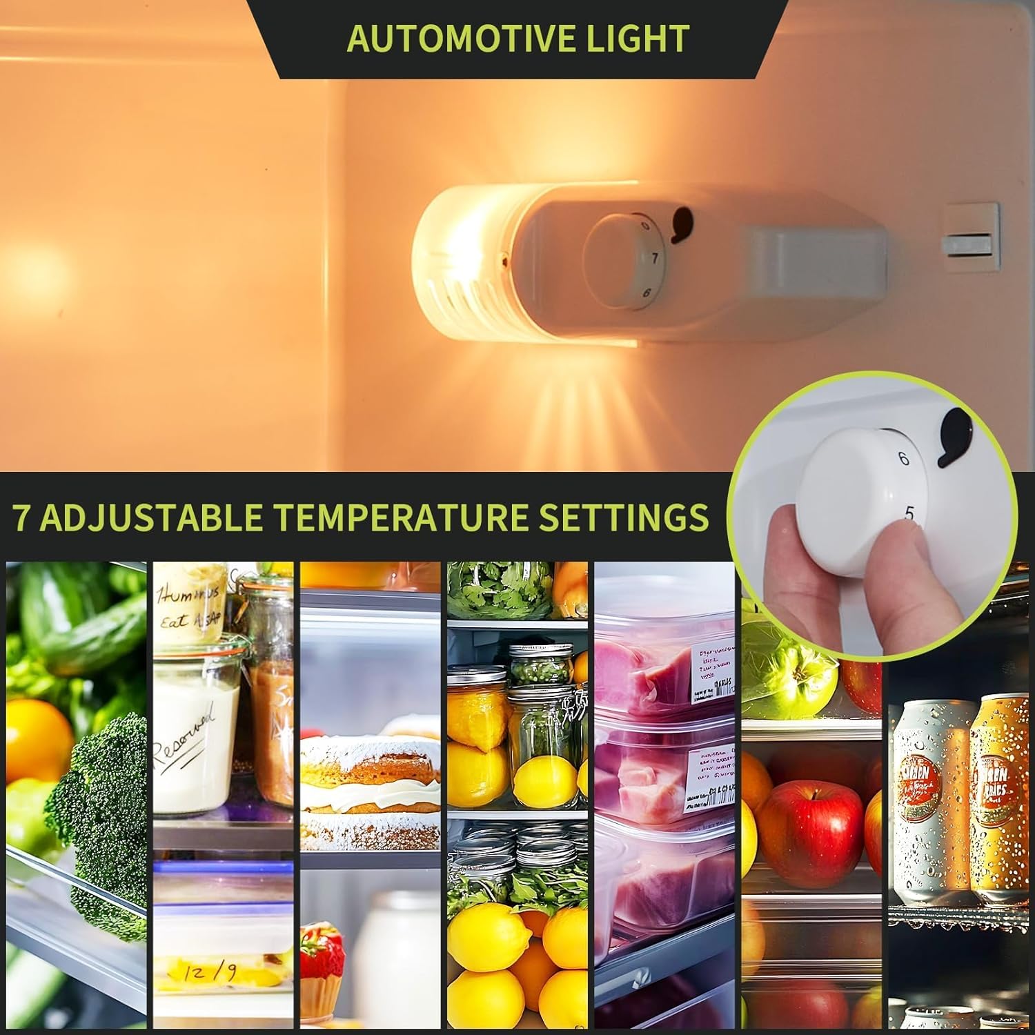 7.5 Cu.Ft Refrigerator with Freezer, 2 Door Fridge, 7 Settings Temperature Adjustable, Large Capacity, Food Storage or Cooling drinks,for Dorm, Office, Bedroom, Kitchen, Bar Use
