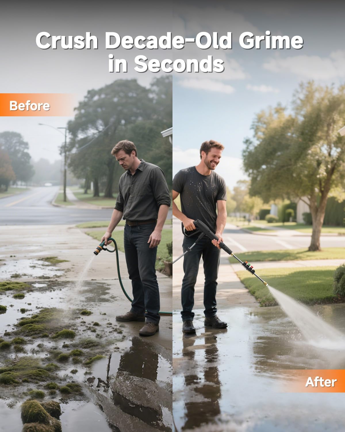 Giraffe Tools Wall Mounted Pressure Washer Essential with Upgraded 1800W Motor  2900 PSI  2.2 GPM Electric Power Washer  Automatic Rewind  100ft Pressure Hoses  5 Nozzles for Floor/Cars/Fences/Patios