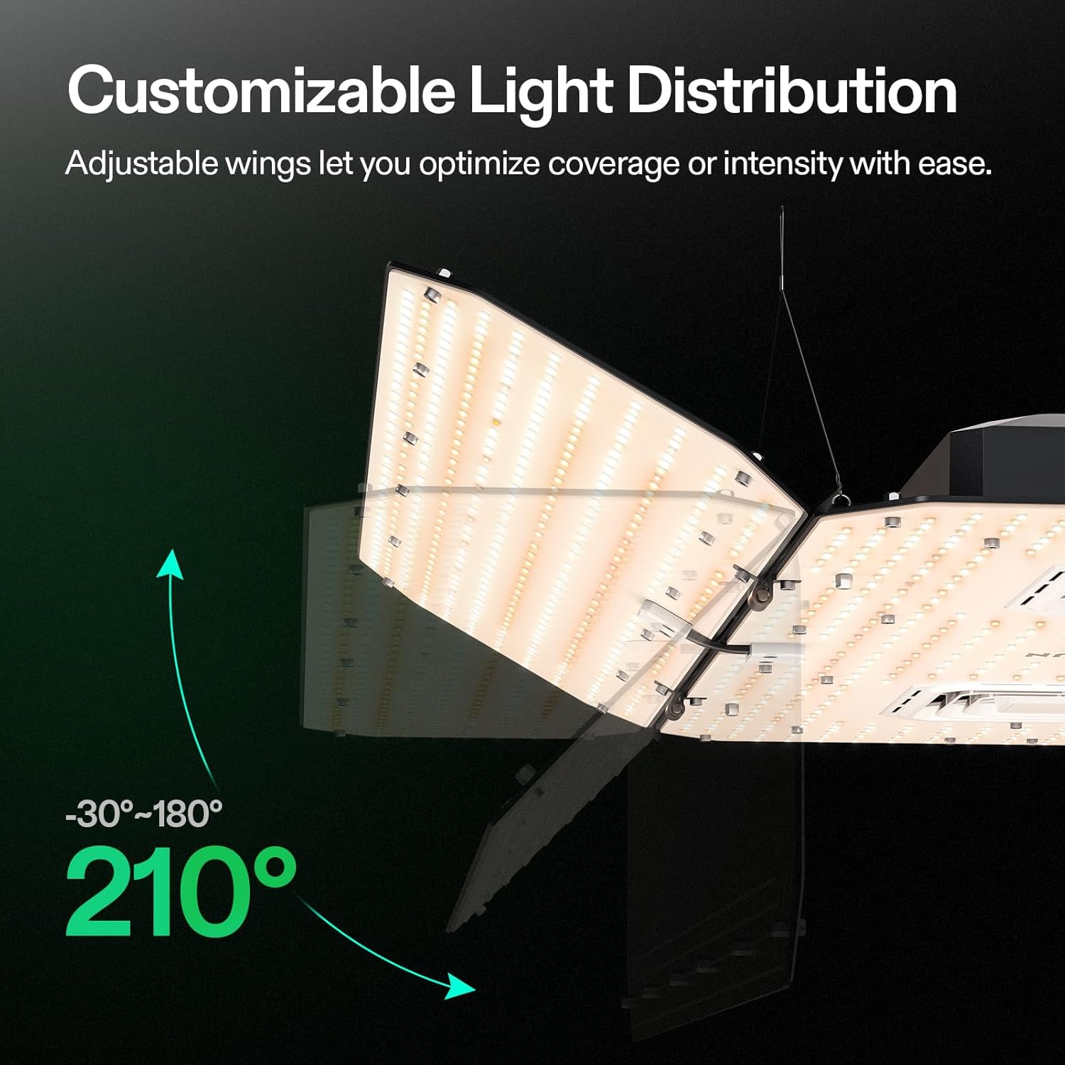 VIVOSUN AeroLight Wing AW400SE  LED Grow Light 400W with Integrated Circulation Fan  App Compatible  Used with Growhub Controller E42A/E25 to Achieve More Functions for 4x4/5x5 Grow Tent