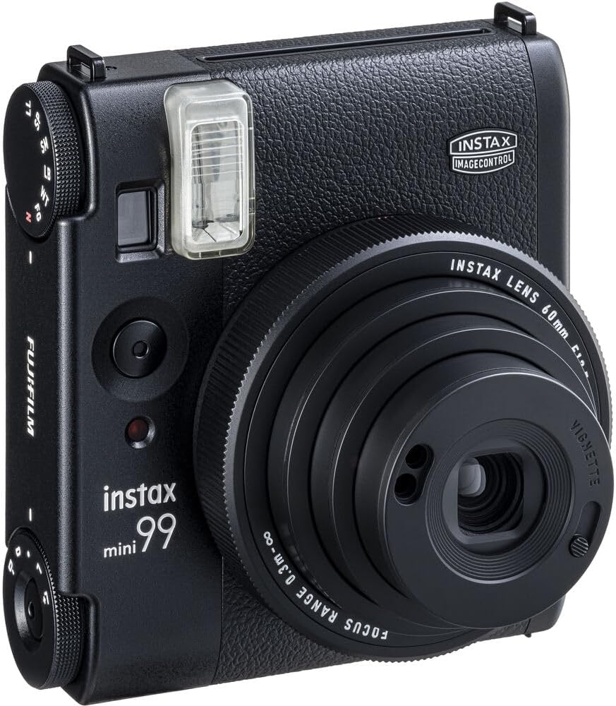 Fujifilm Instax Mini 99 Instant Camera Bundle with Fuji Instax Mini Instant Film Value Pack (20 Sheets) + Carrying Case - Brown + Photo Album – 64 Pockets + More