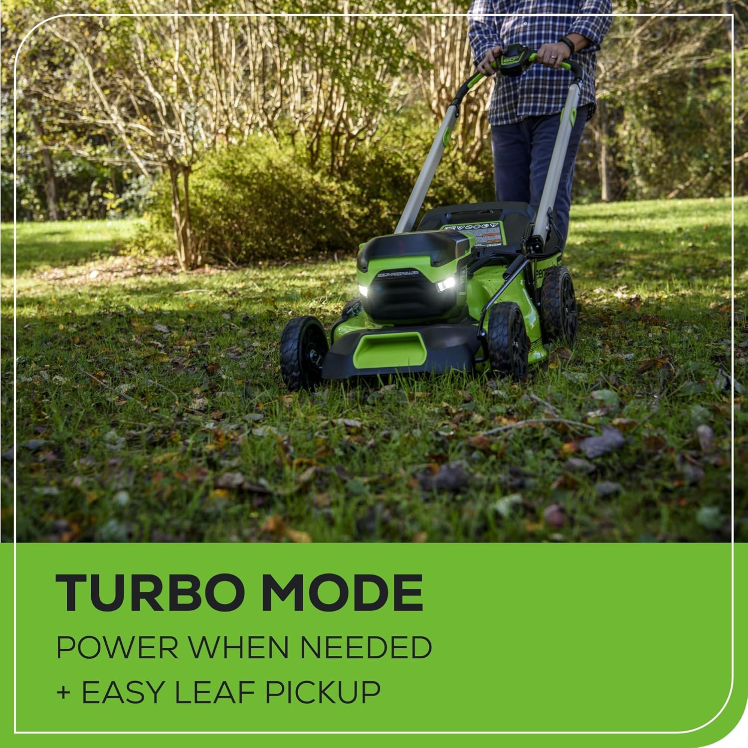 Greenworks 60V 21" Self-Propelled Cordless Lawn Mower  Brushless Motor  LED Lights  Includes 2X 4.0Ah Batteries & Rapid Dual-Port Charger(75+ Tool Compatibility  45Min Runtime)