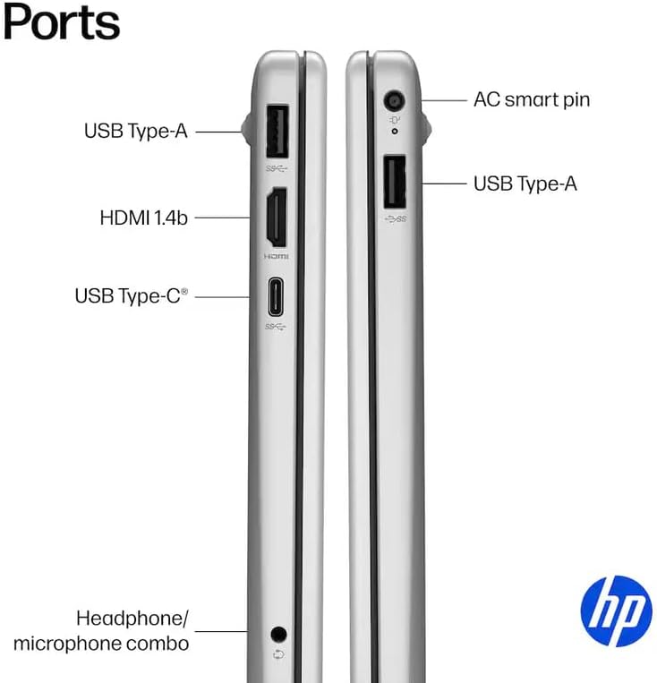 HP 15.6" Laptop with Microsoft Office 365 Included  Intel 4-Core Processor  32GB RAM 128GB SSD  Windows 11  PLUSERA Earphones  Natural Silver