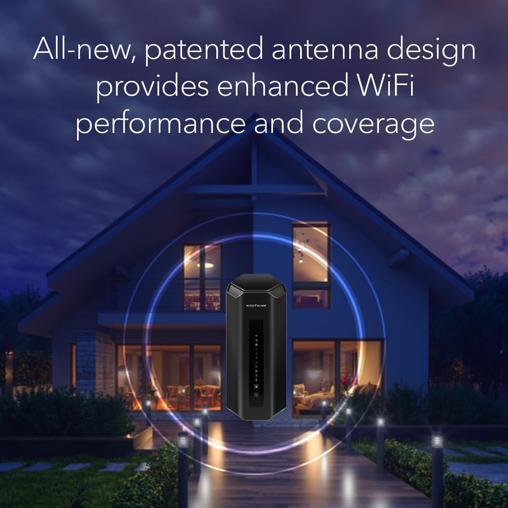 NETGEAR Nighthawk Tri-Band WiFi 7 Router (RS700S) - Router Only- BE19000 Wireless Speed (up to 19 Gbps) – 10 Gig Internet Port - Covers up to 3 500 sq. ft. – 1-Year Armor & Free Expert Help