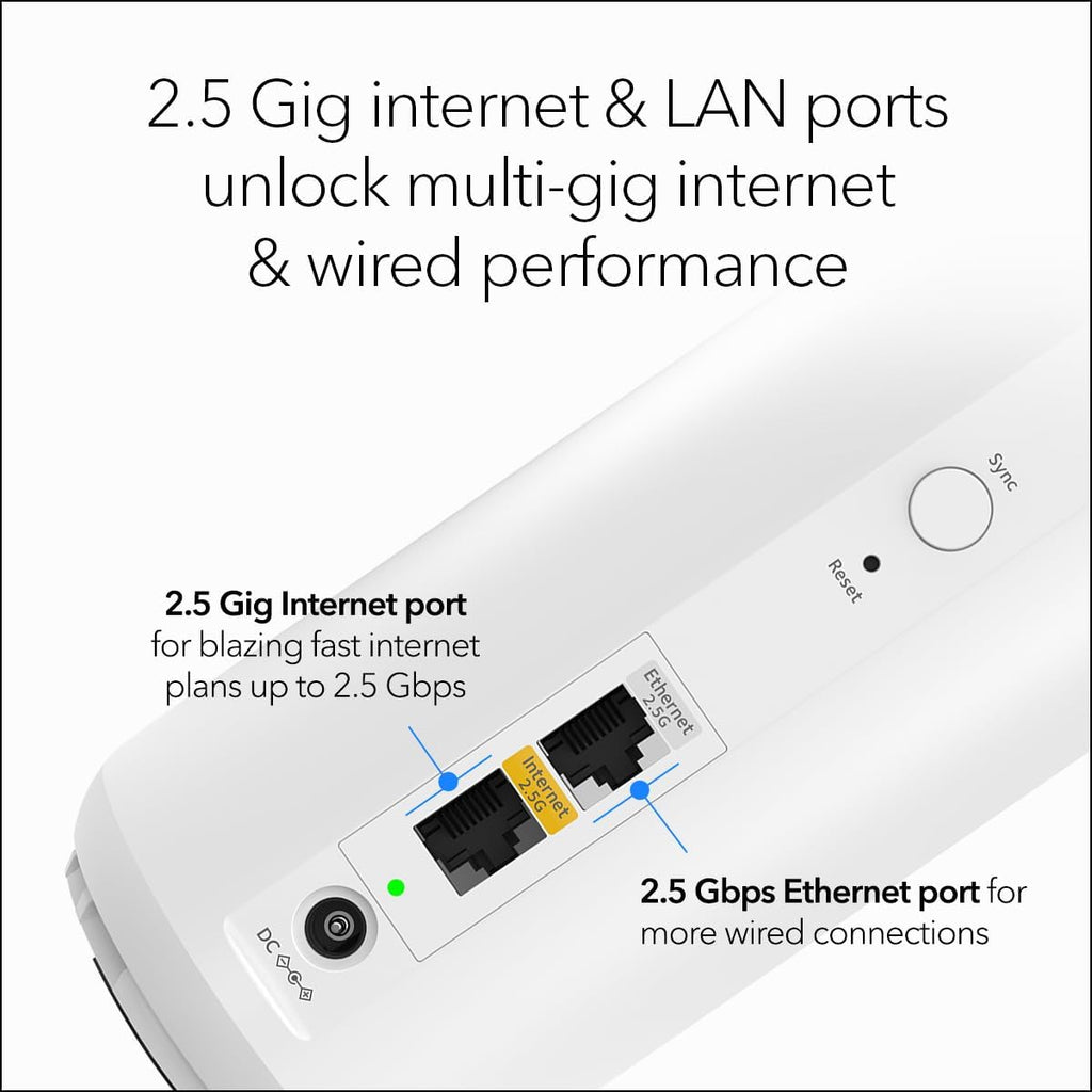 NETGEAR Orbi 360 Series Dual-Band WiFi 7 Mesh Network System for Home (RBE363) – Wireless Router + 2 Extenders  Security Features  5 Gbps  Covers 6 000 sq.ft.  70 Devices  2.5GB Internet Port  BE5000