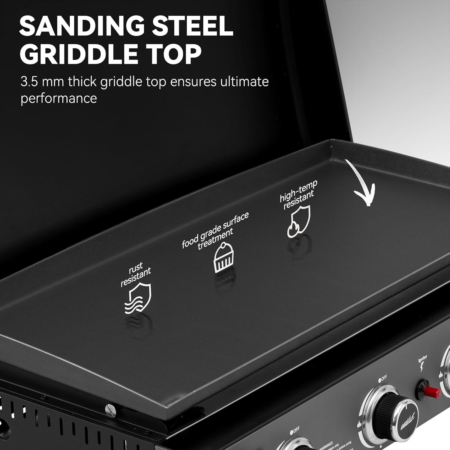 Royal Gourmet PD4001 4 Burner Propane Gas Griddle with Removable Standing Cart  Convertible to Tabletop Design  Flat Top Grill with Hood for Camping  Tailgating  Backyard  Black