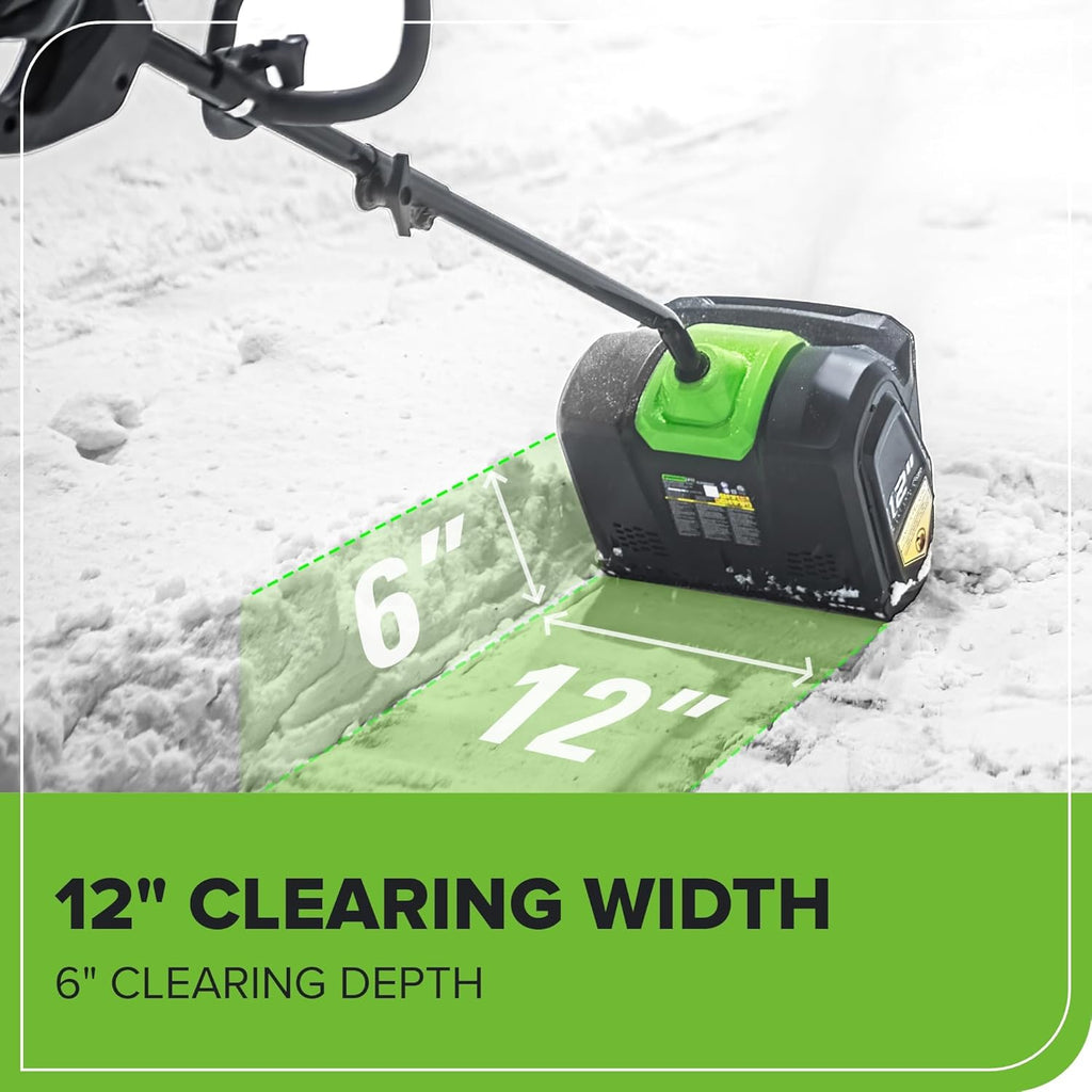 Greenworks 80V (75+ Compatible Tools) 12” Brushless Cordless Snow Shovel  2.0Ah Battery and Charger Included