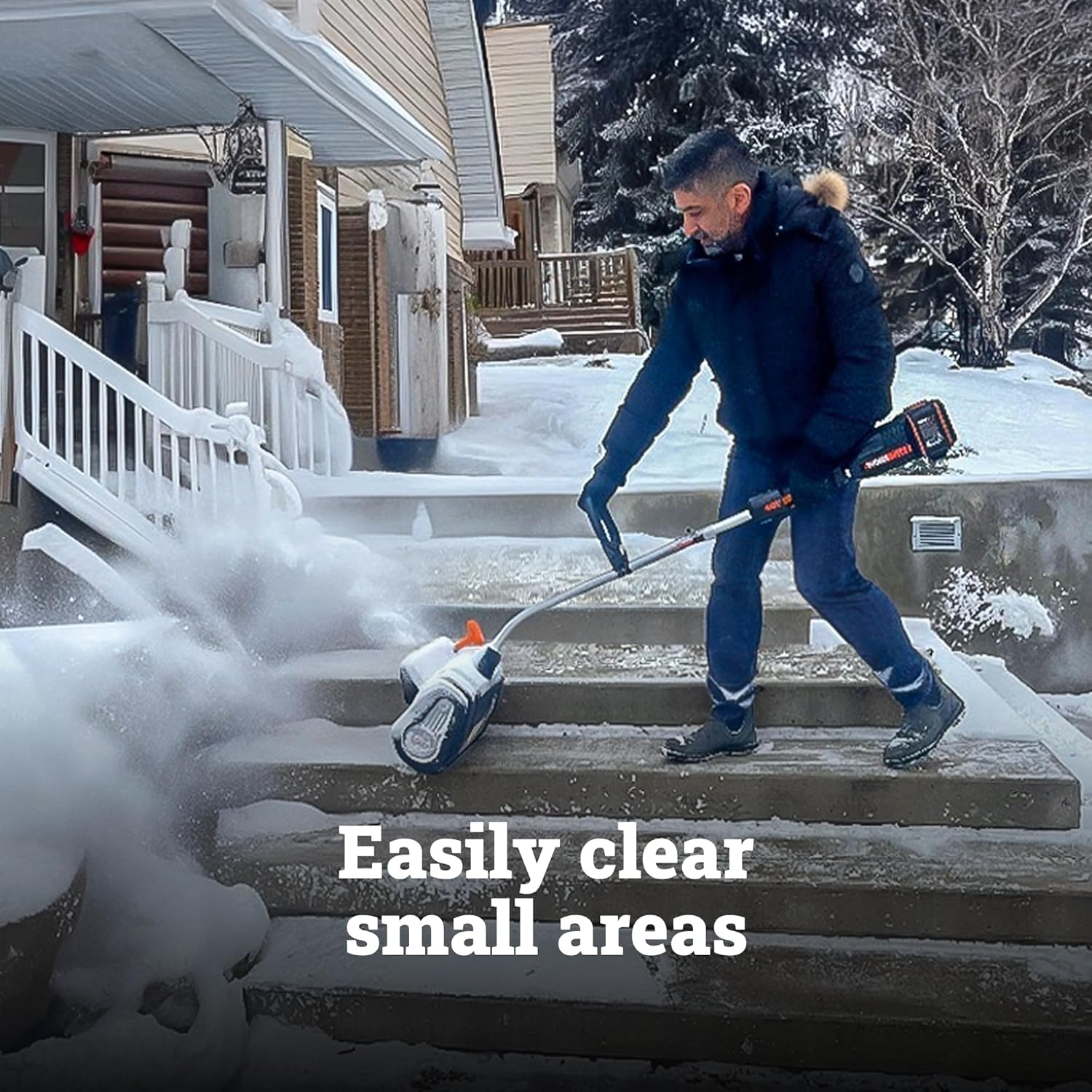 WORX Nitro 40V 12'' Cordless Snow Shovel  Electric Snow Thrower for 4-Car Driveway  Snow Removal with Brushless Motor & 2 Speed Control  2 × 4.0 Ah Batteries and Charger Included  WG460