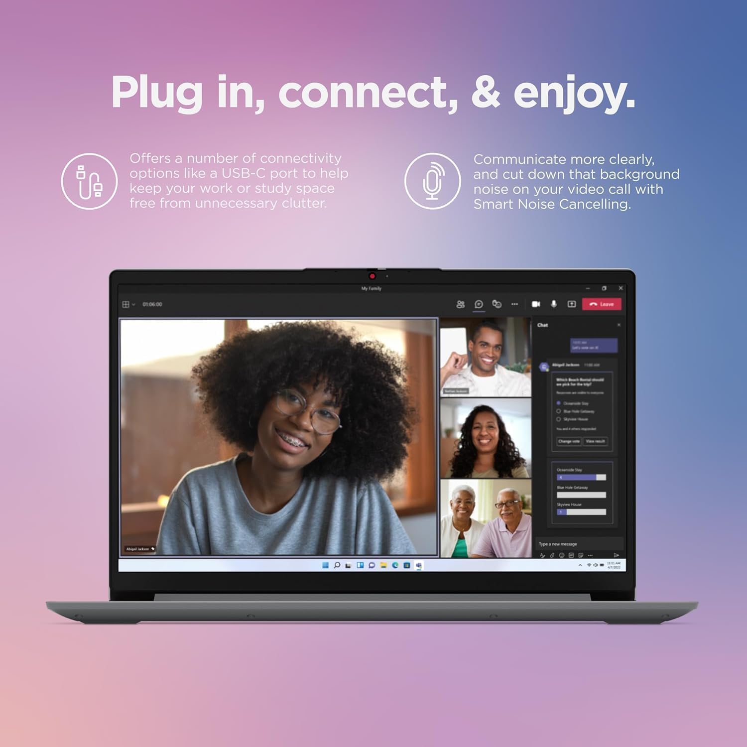 Lenovo IdeaPad 1 Student Laptop  Intel Dual Core Processor  12GB RAM  512GB SSD + 128GB eMMC  15.6" FHD Display  1 Year Office 365  Windows 11 Home  Wi-Fi 6  Webcam  Bluetooth  SD Card Reader  Grey
