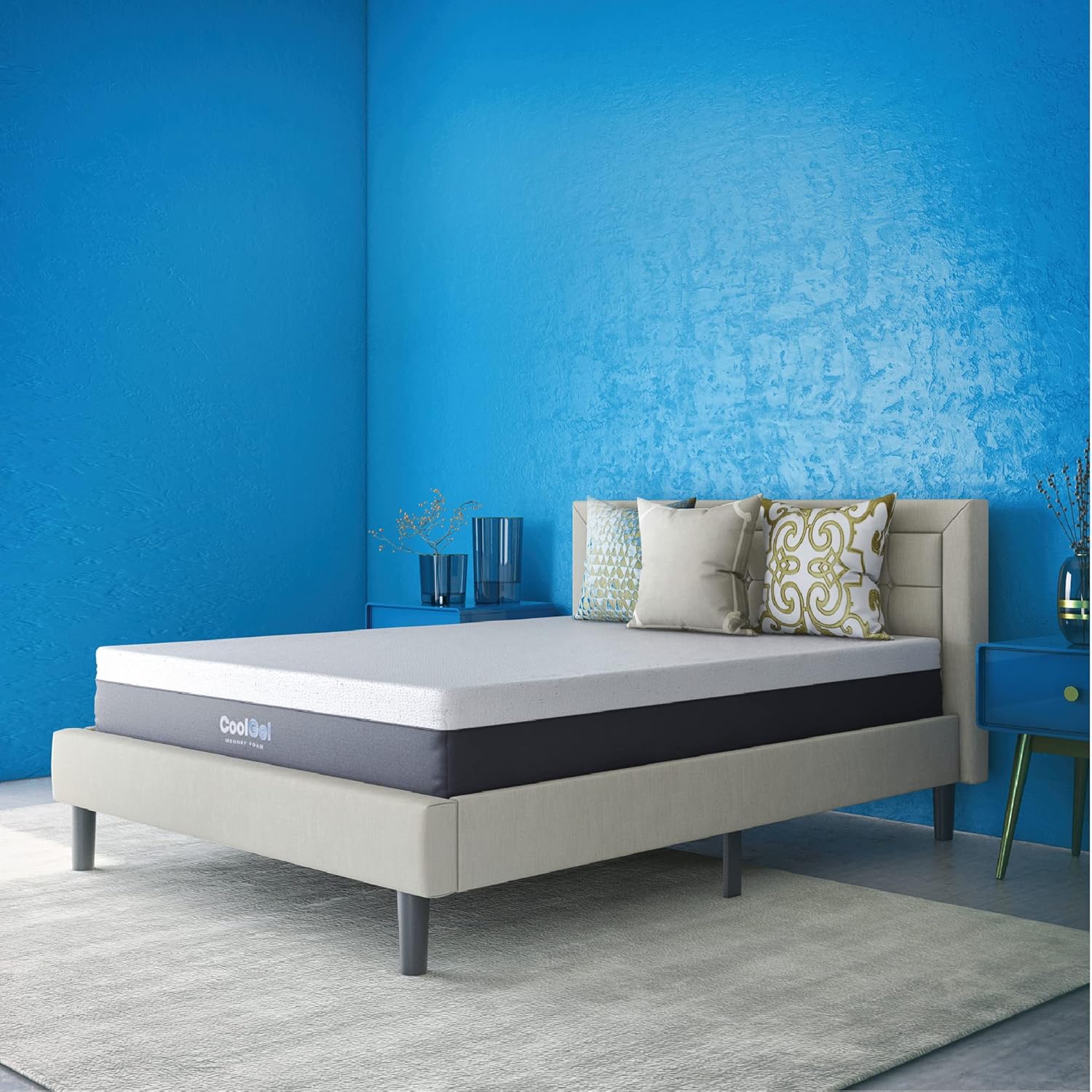Cool Gel 12 Inch King Mattress Memory Foam Medium Firm, King Size Memory Foam Mattress Cooling, Made in the USA, 12" Depth with Pressure Relief, CertiPUR-US Certified No Fiberglass, CoolGel Bed