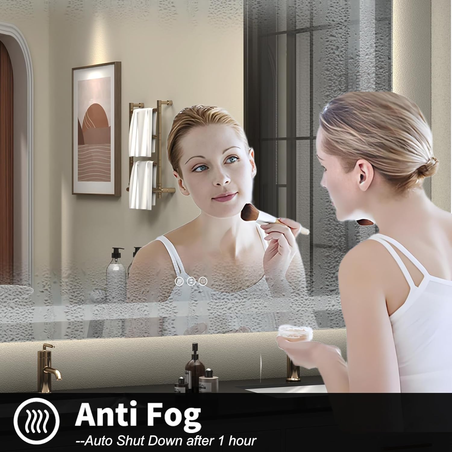 Led Lighted Mirror for Bathroom Wall 72X36, Large Vanity Mirror with Lights, Dimmable, Anti-Fog, ETL Listed (Front lit and Backlit)