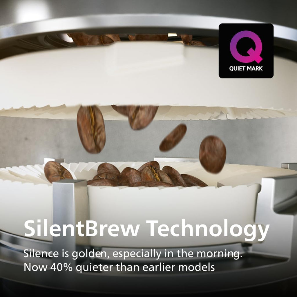 Philips 4400 Series Fully Automatic Espresso Machine – 12 Hot & Iced Coffees, Quick-to-Clean LatteGo Milk System, SilentBrew, QuickStart, Ceramic Grinder, Black Chrome (EP4447/90)