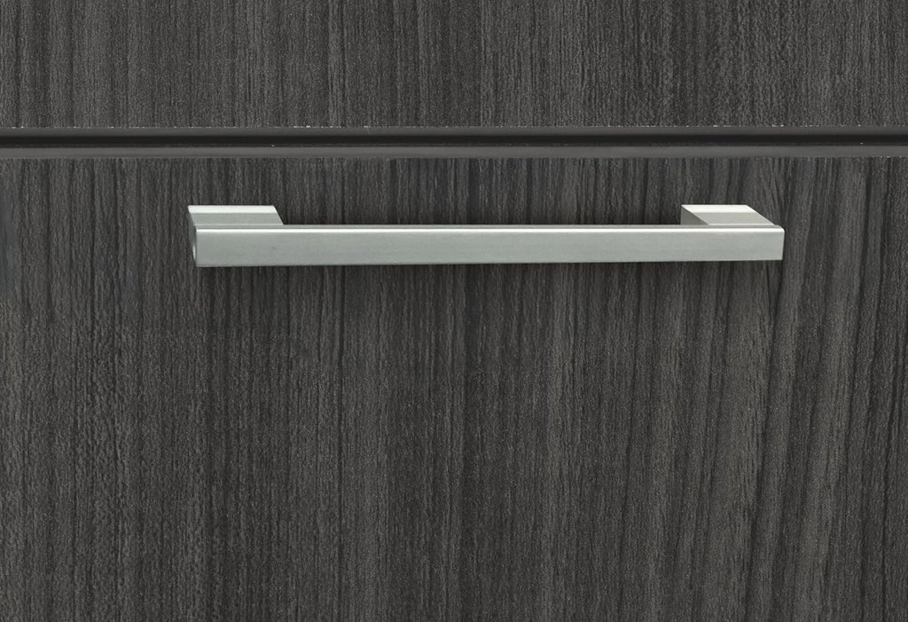 Romig Regency Legacy Stand Up 2 Lateral File/2 Desk Quad with Bookcase End  Ash Grey