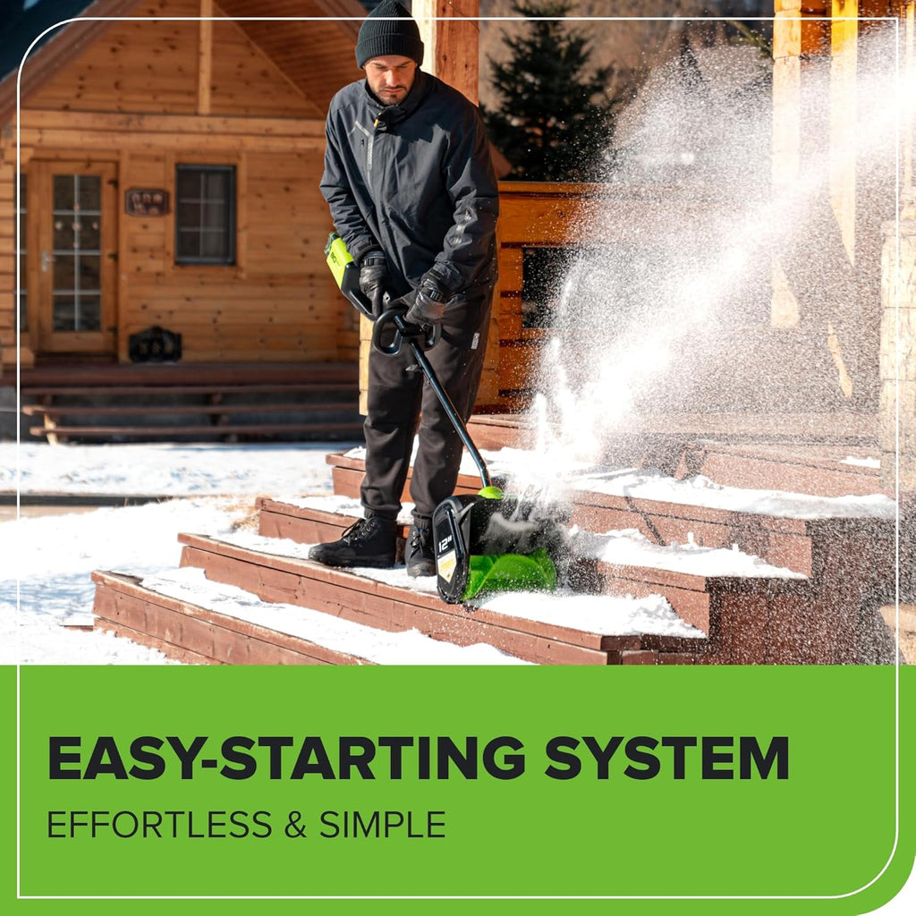 Greenworks 80V (75+ Compatible Tools) 12” Brushless Cordless Snow Shovel  2.0Ah Battery and Charger Included
