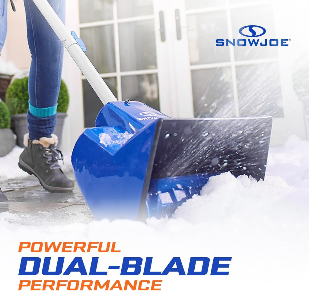 Snow Joe 24V Cordless Electric Shovel Kit w/ 4Ah Battery & Charger  11″ Clearing Width  400W Motor – Portable  Lightweight  Fast Ice & Snow Removal for Deck  Patio  Driveway  24V-SS11